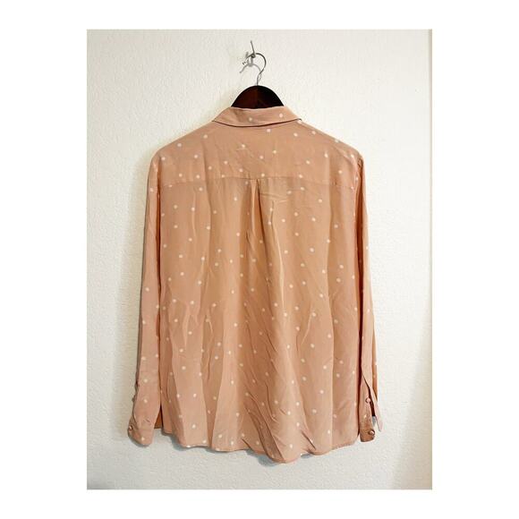 Sezane Polka Dot Silk Button Down Pierro Shirt Pale Pink 38/ 6 - Picture 4 of 6